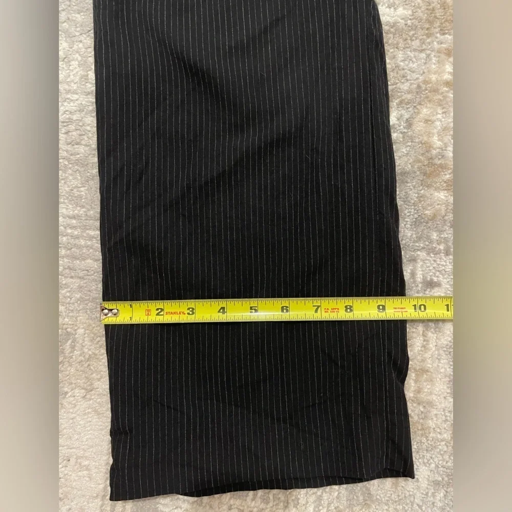 Banana Republic Martin Black Pinstripe Lined Dress Pants 95% Wool Womens Size 8